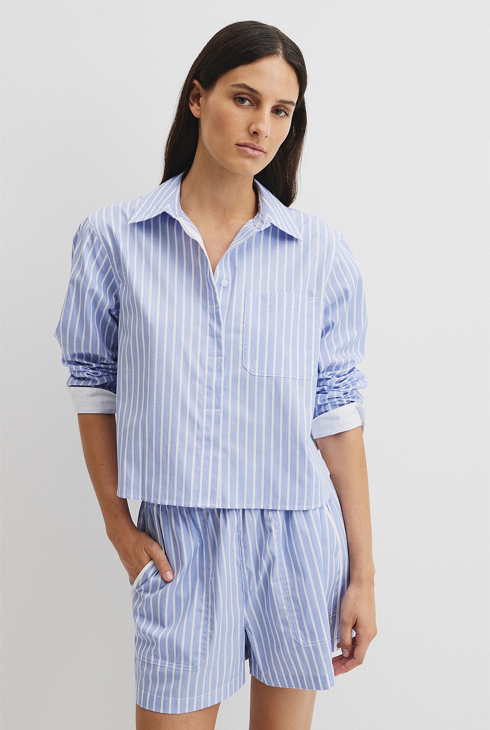 Crop Stripe Shirt