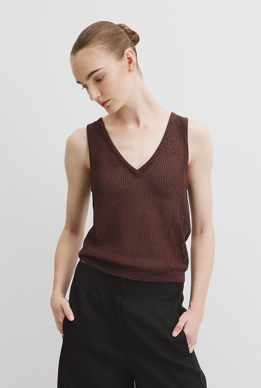 Micro Crochet Knit Tank