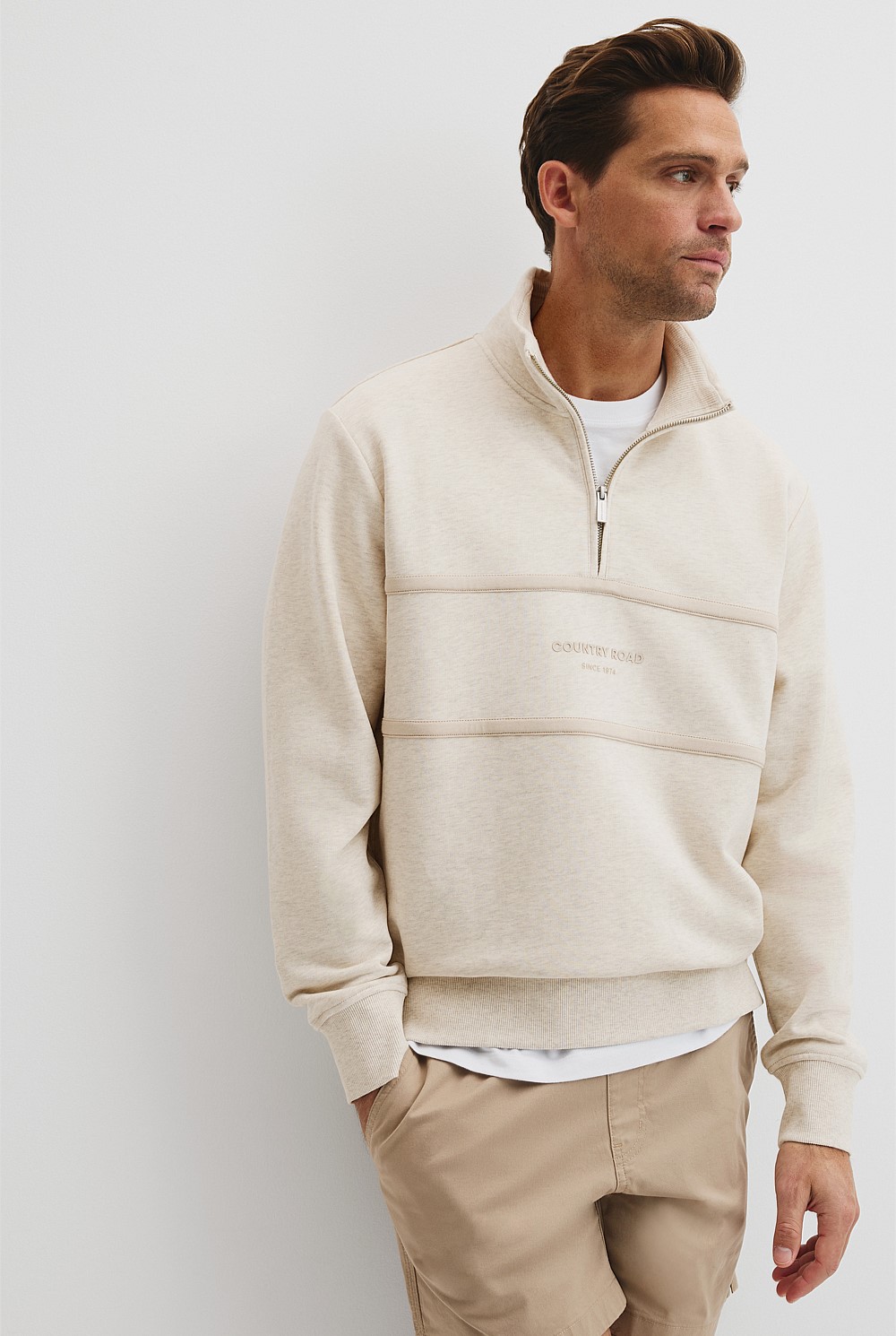 Australian Cotton Modern Logo Half Zip Sweat