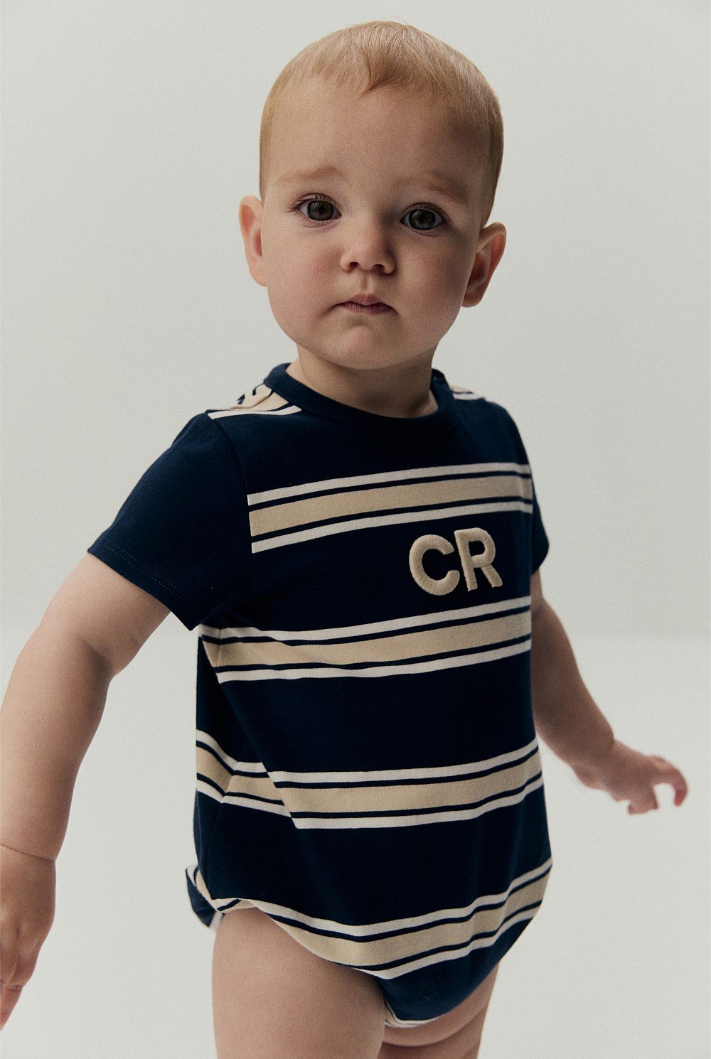 Organically Grown Cotton Logo Stripe Bodysuit