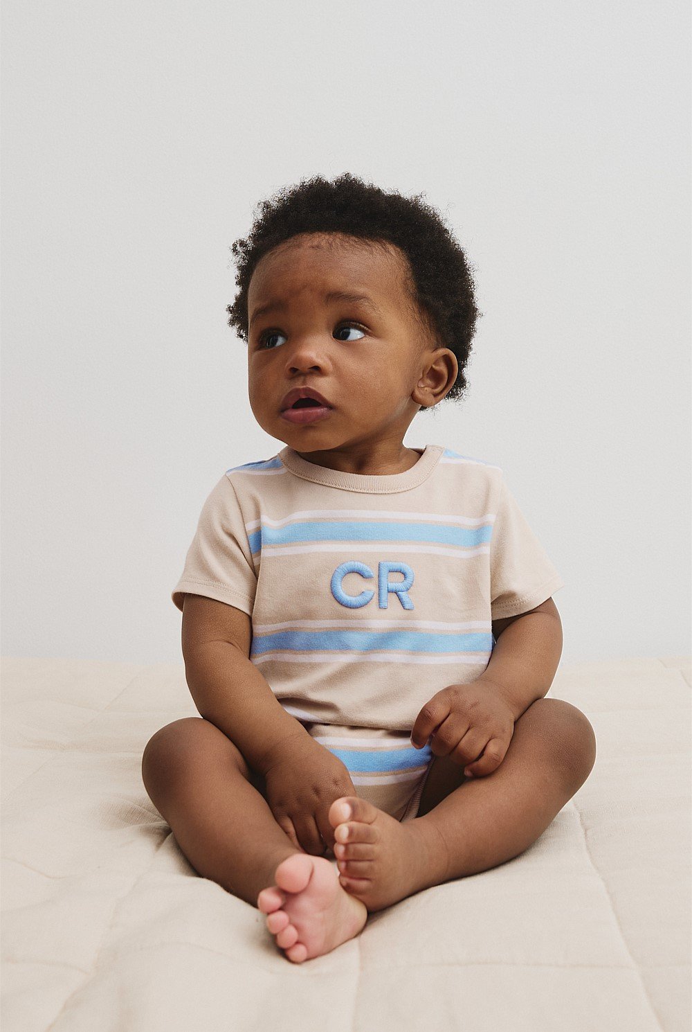 Organically Grown Cotton Logo Stripe Bodysuit