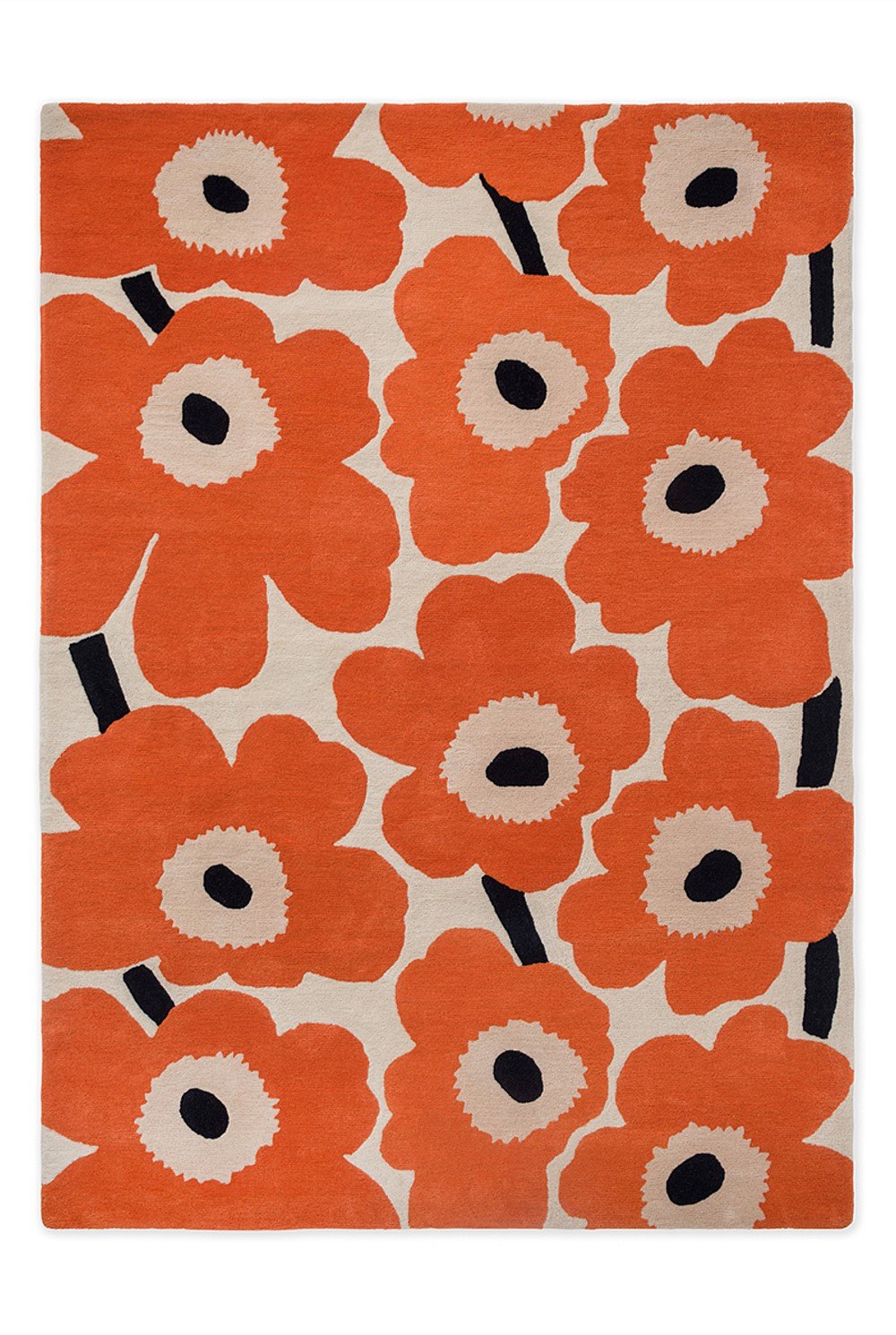 Unikko Orange Red Rug 200x140cm