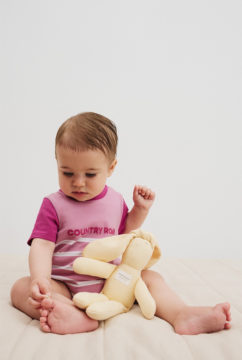 Organically Grown Cotton Stripe Logo T-Shirt Bodysuit