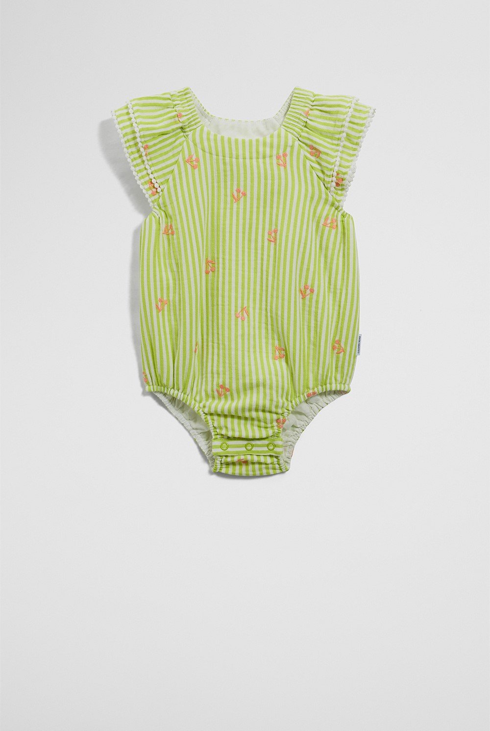 Stripe Embroidered Romper