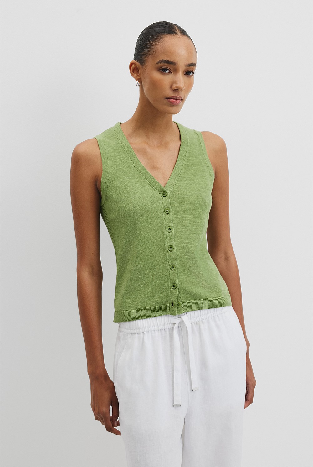 Organically Grown Cotton Linen Blend Vest