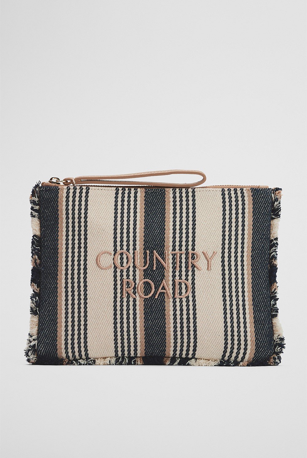 Stripe Fringe Pouch