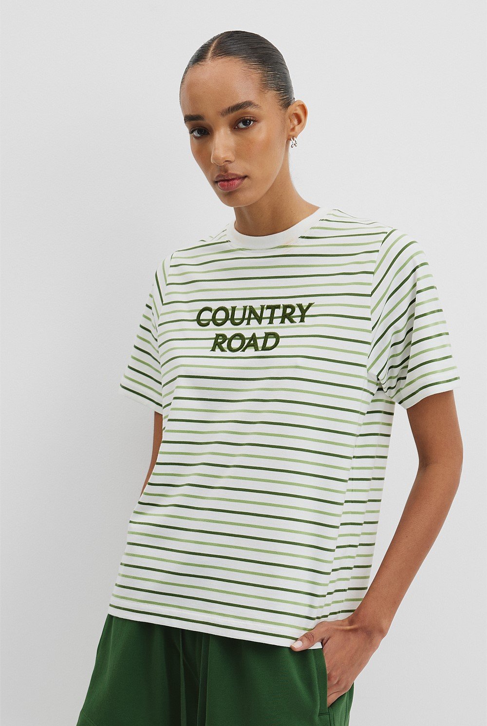 Australian Cotton Stripe CR T-Shirt