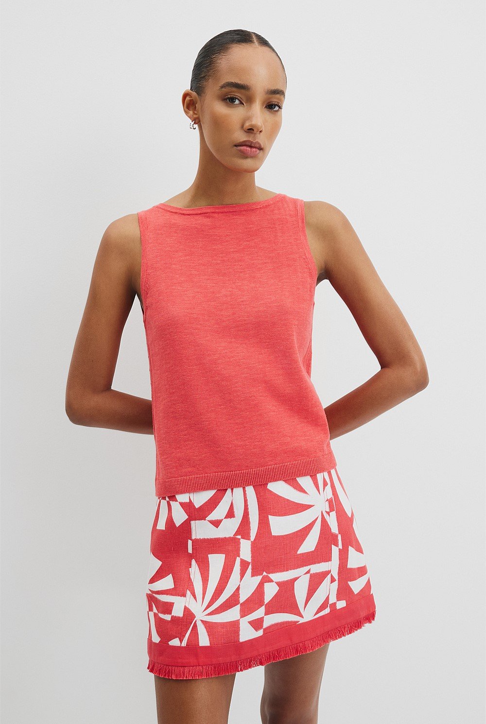 Organically Grown Cotton Linen Tank