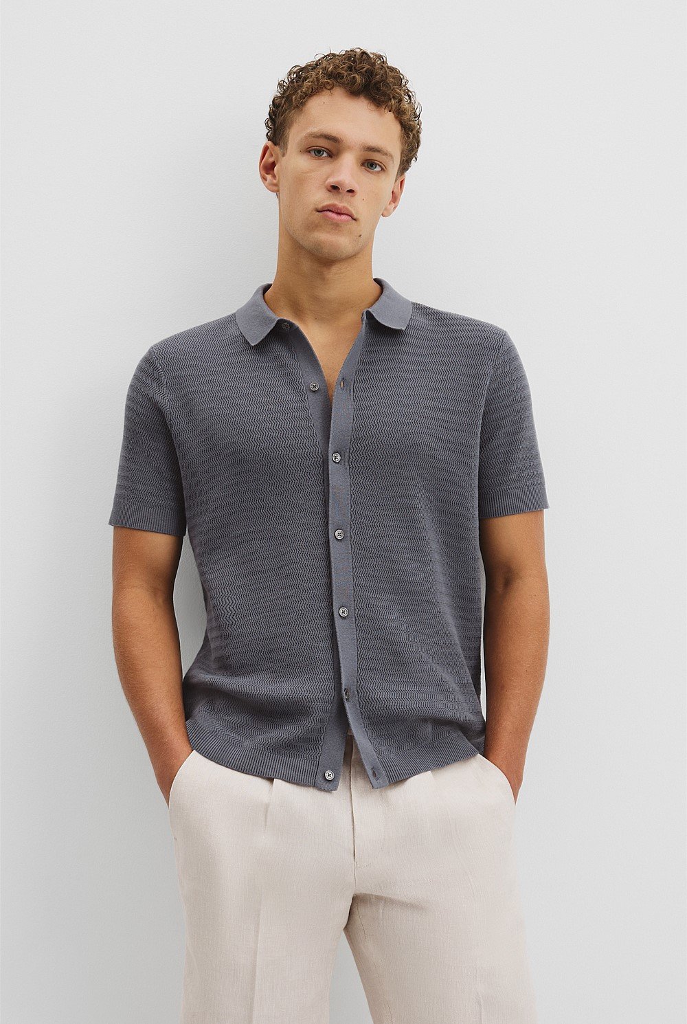 Organic Cotton Wave Knit Shirt