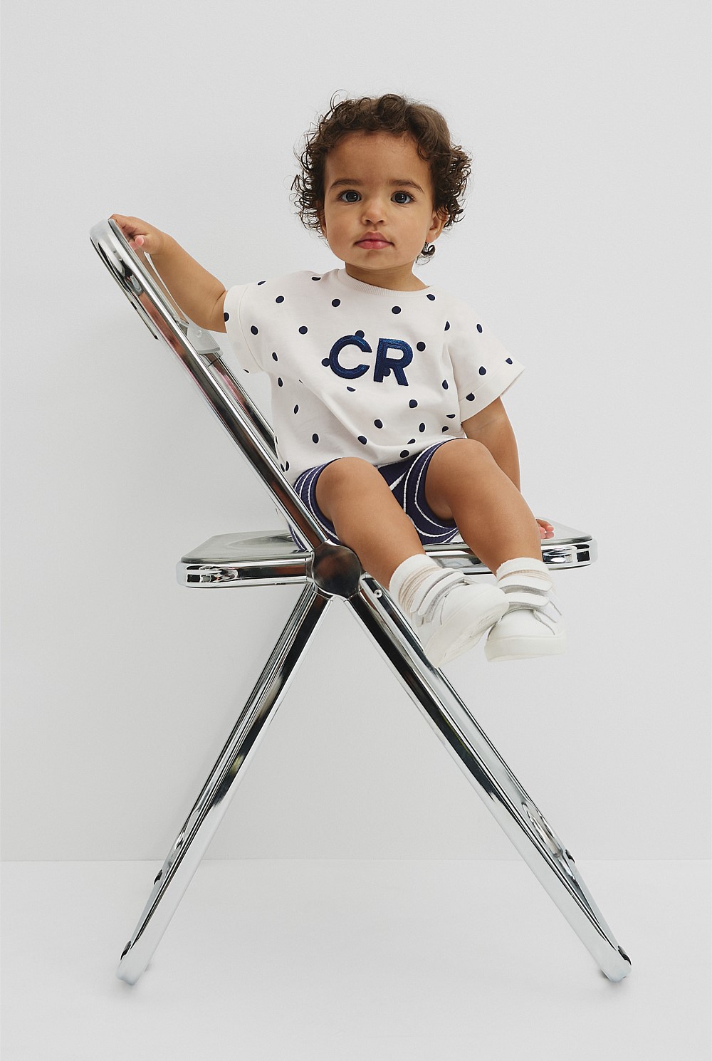Organically Grown Cotton CR Sequin Logo T-Shirt