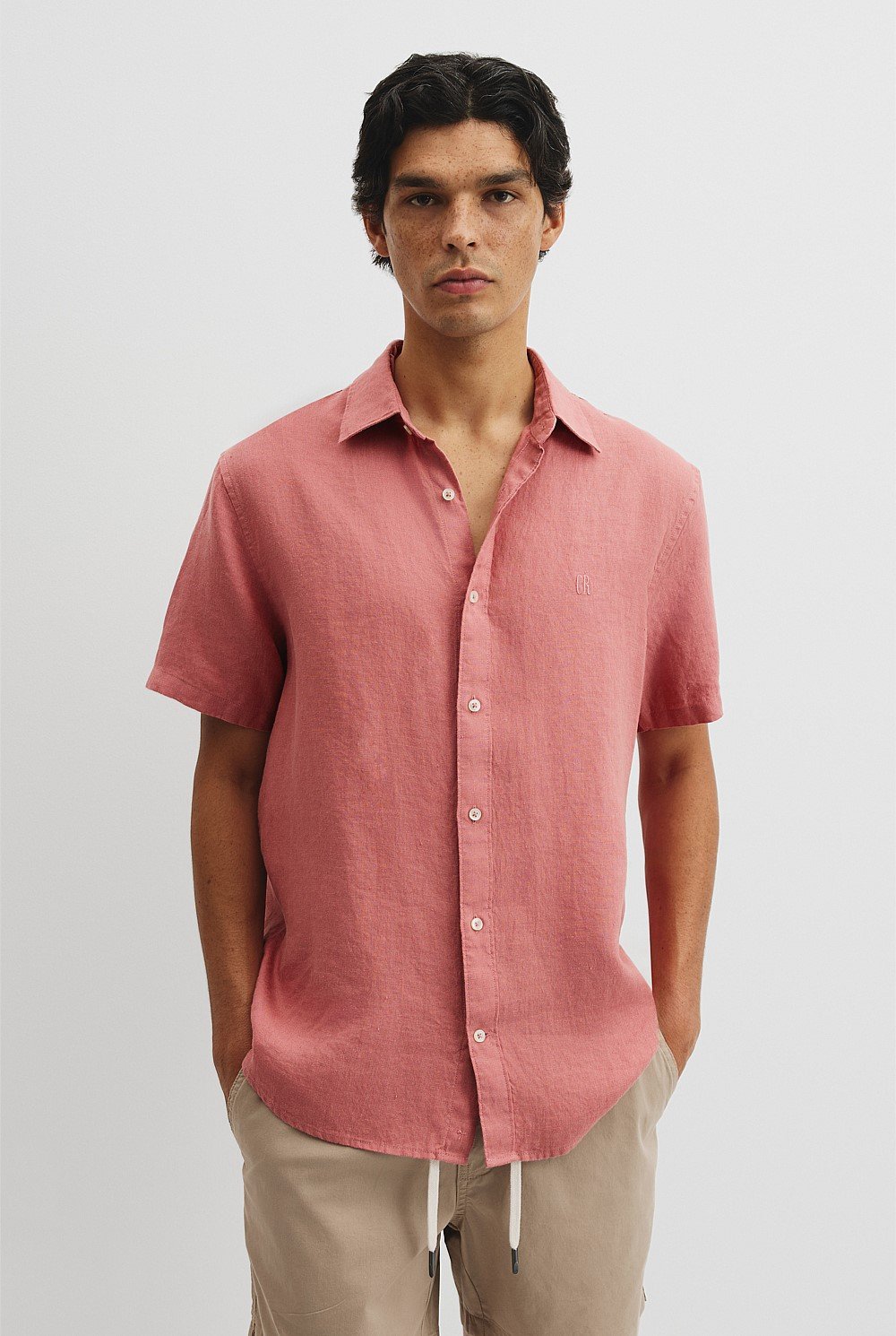 Organically Grown Linen Regular Fit Short Sleeve Shirt