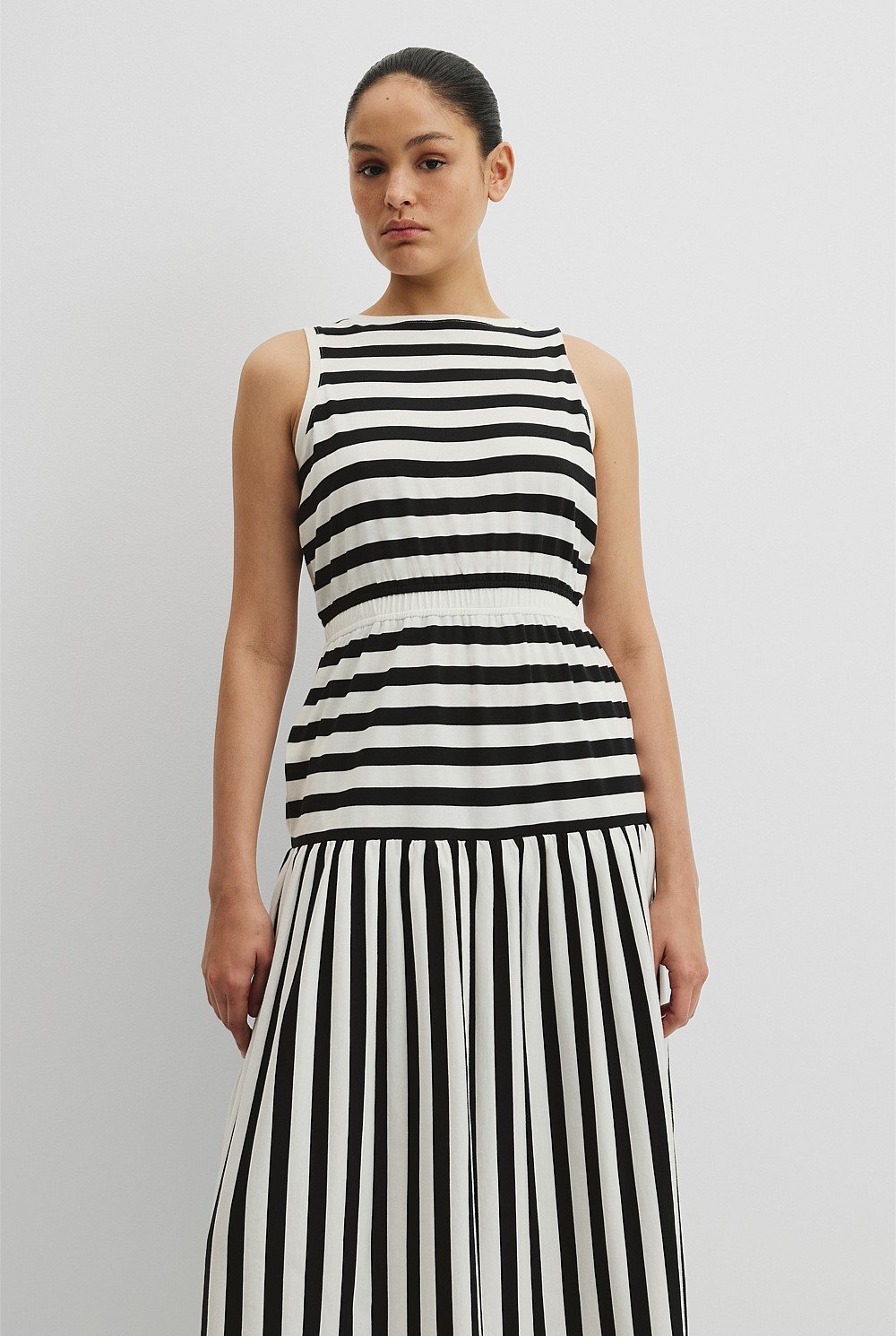 Australian Cotton Stripe Midi Tank Dress