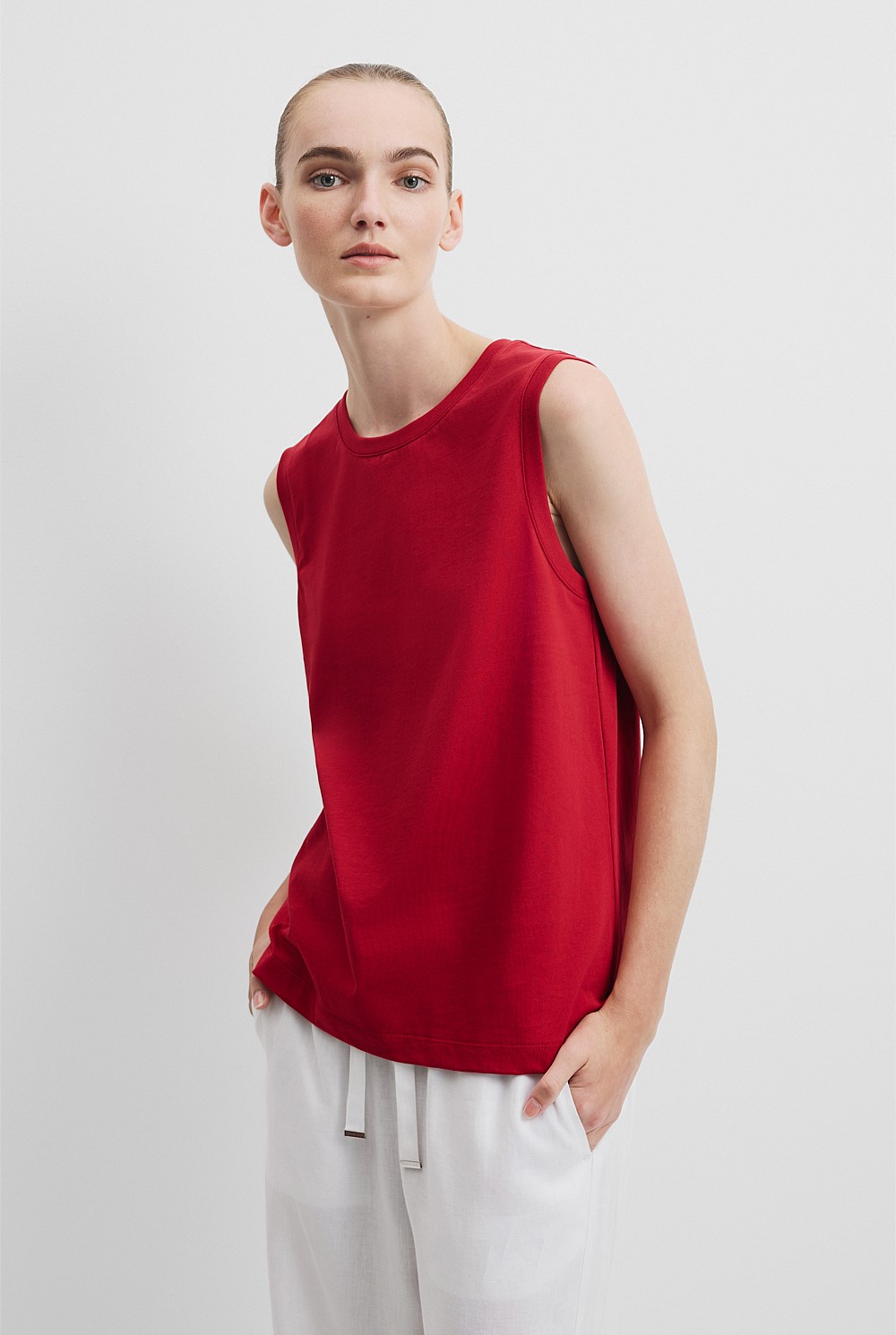 Australian Cotton Relaxed Crew Tank