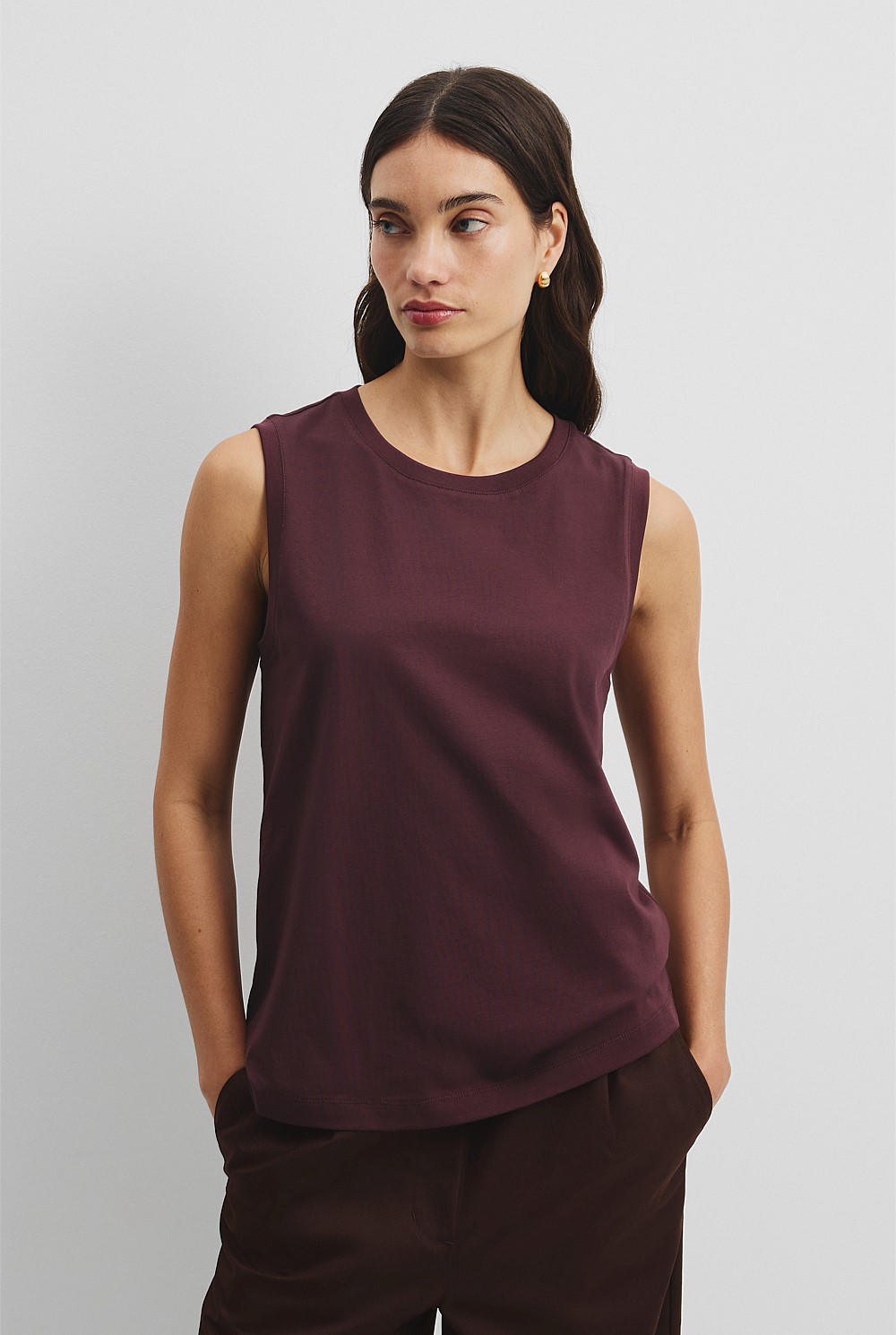 Australian Cotton Relaxed Crew Tank