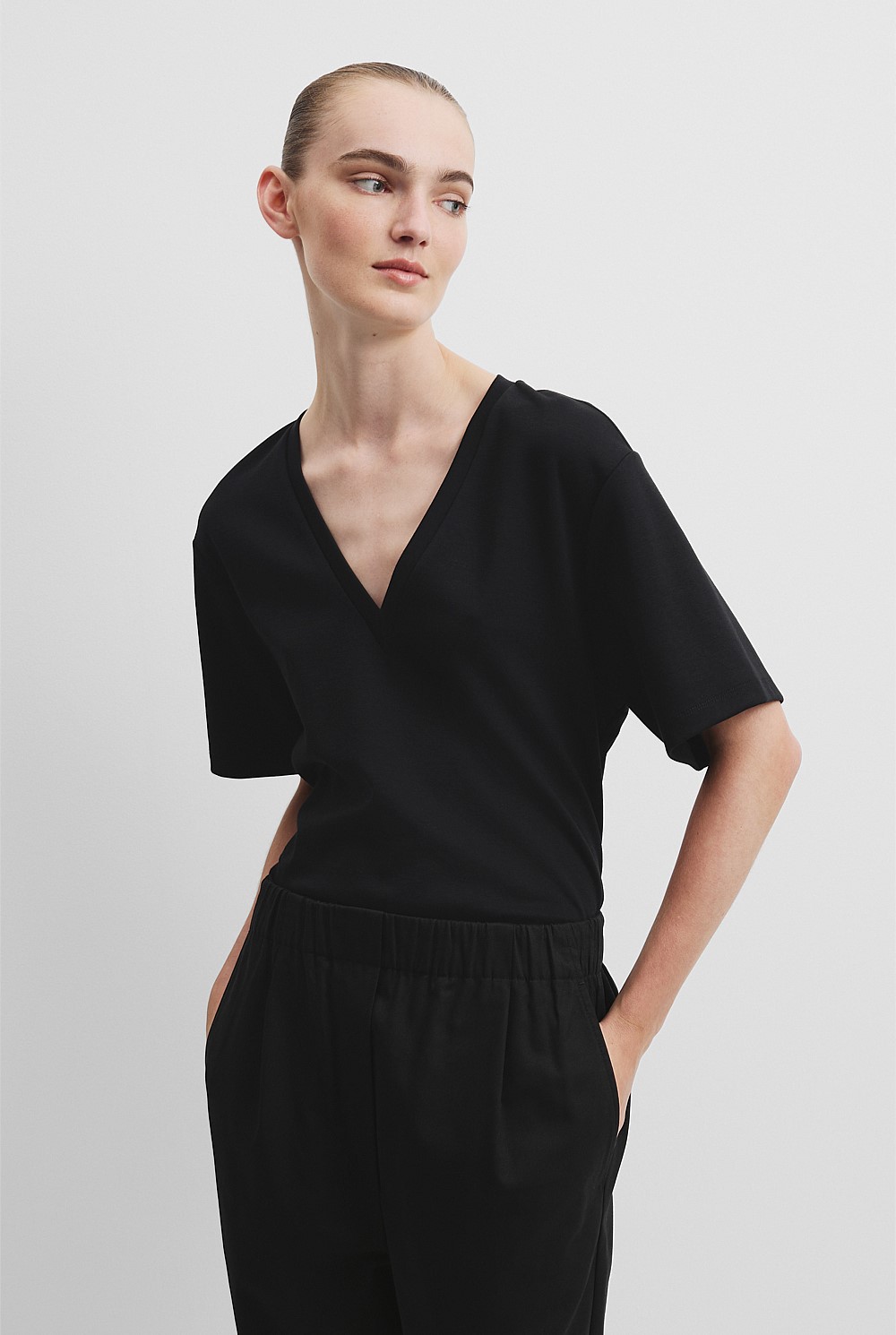 V-Neck Longline T-Shirt