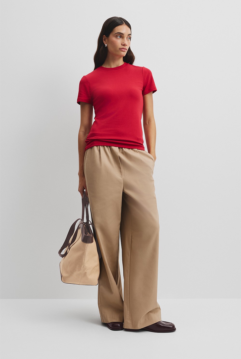 Australian Cotton Blend Fitted T-Shirt