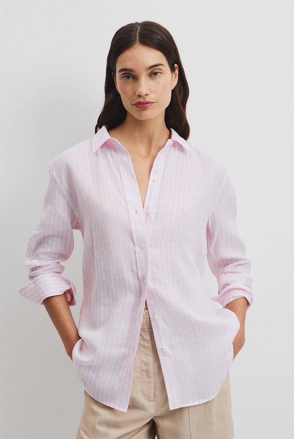 Organically Grown Linen Stripe Shirt