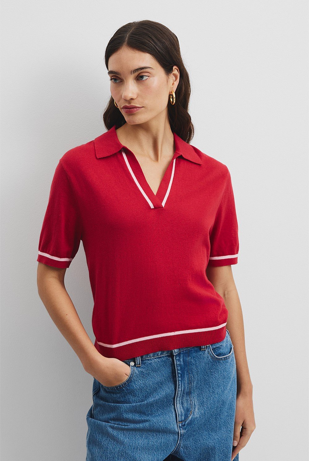Cashmere Blend Short Sleeve Knit