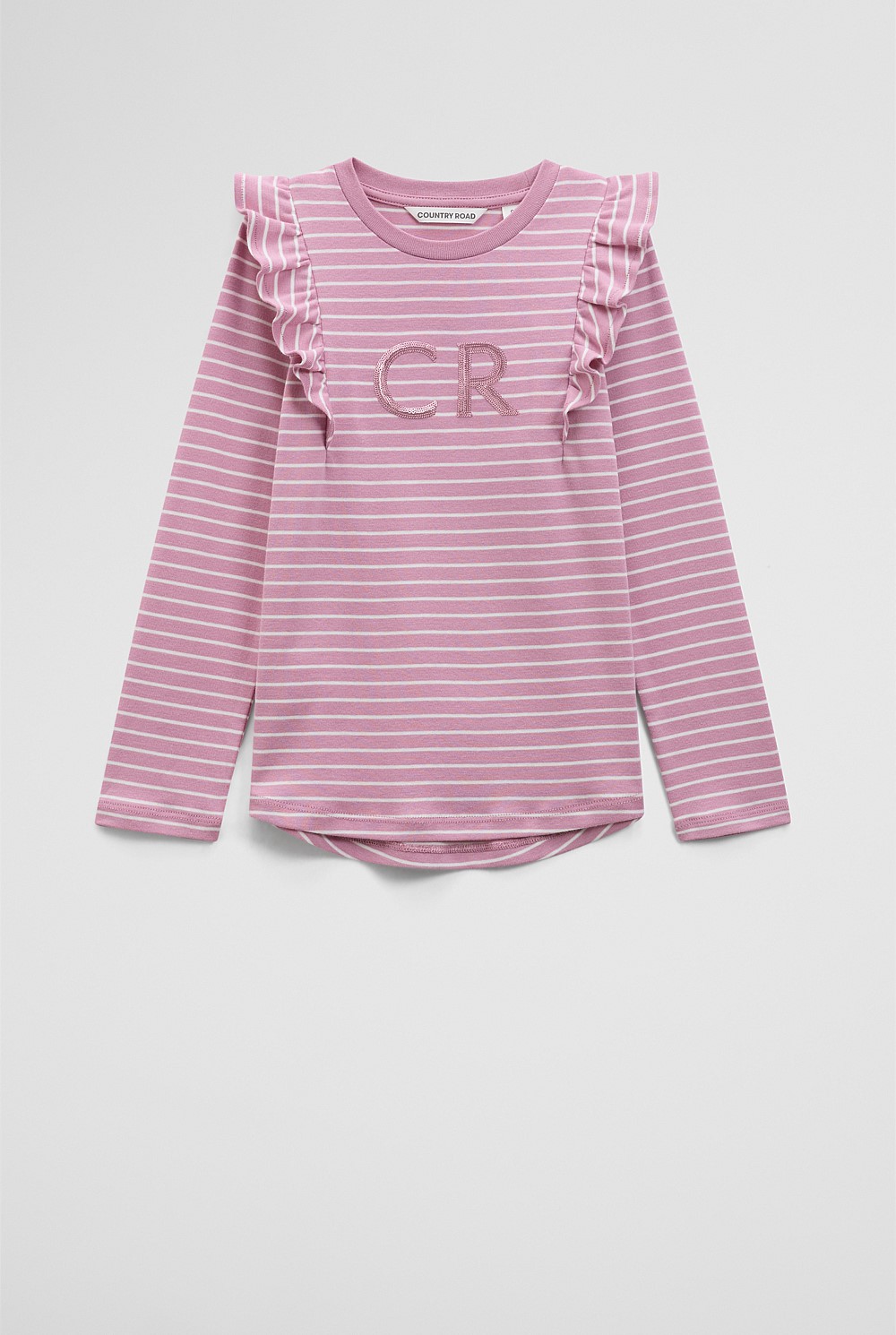 Long Sleeve Logo Frill T-Shirt