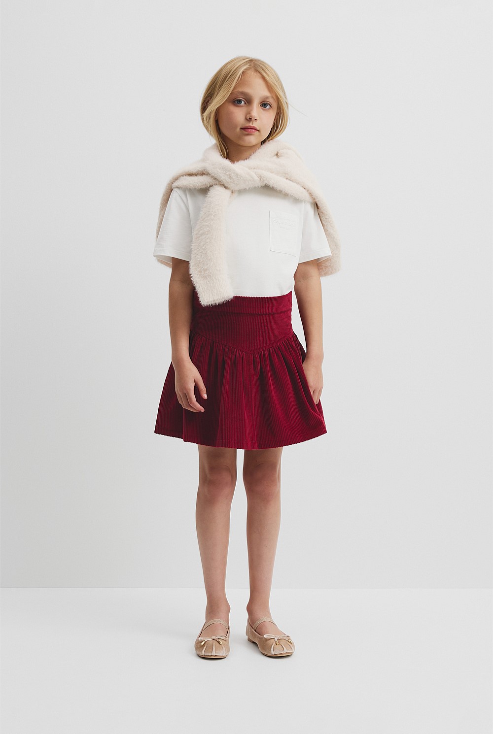 Organically Grown Cotton Cord Flounce Skirt