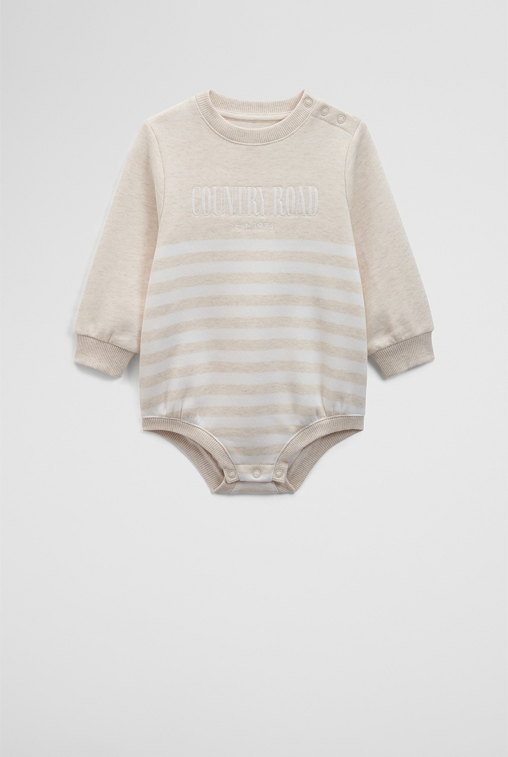 Organically Grown Cotton Logo Oversized Long Sleeve Bodysuit