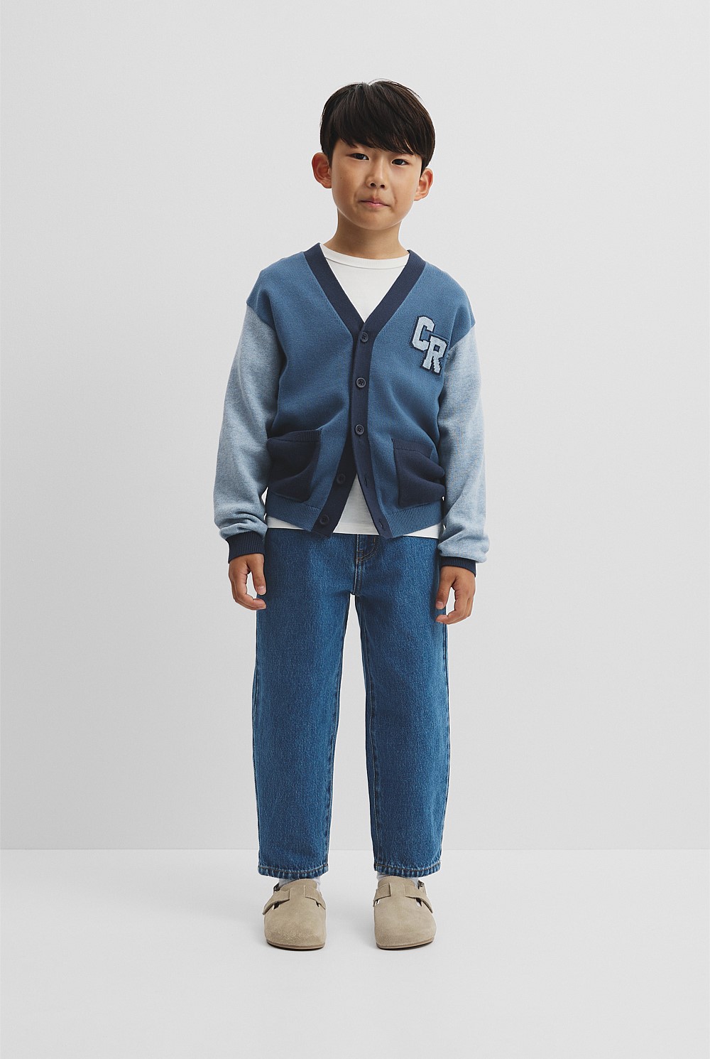 Contrast Knit Cardigan