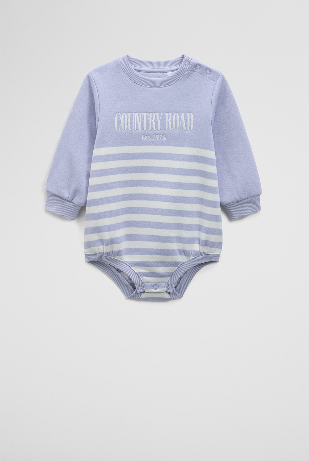 Organically Grown Cotton Logo Oversized Long Sleeve Bodysuit
