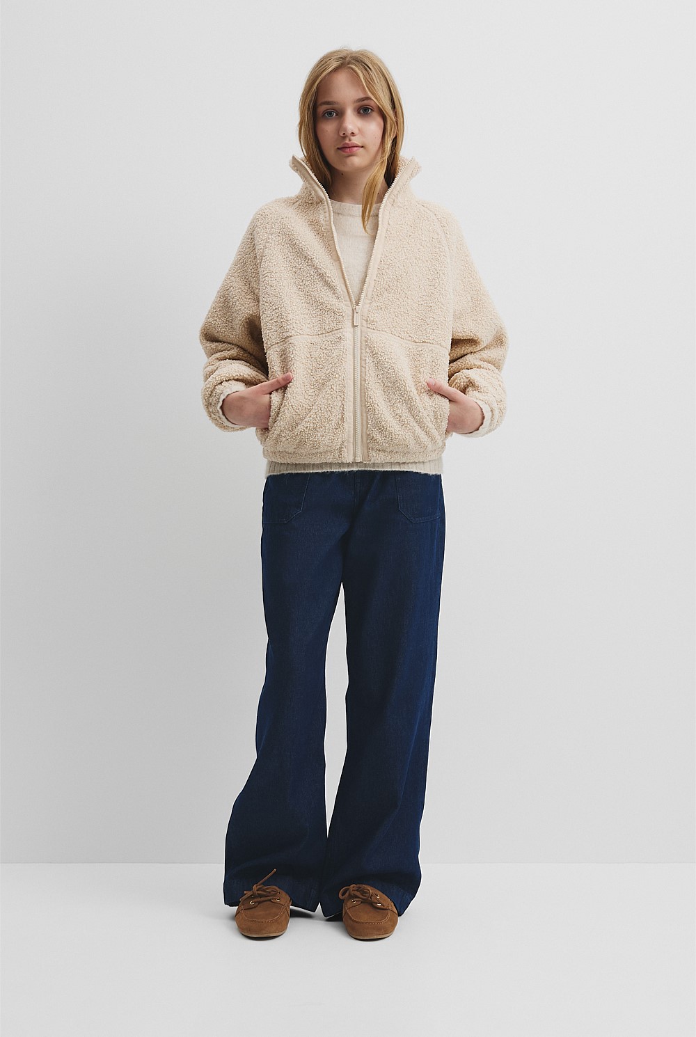 Teen Sherpa Zip Through Jacket