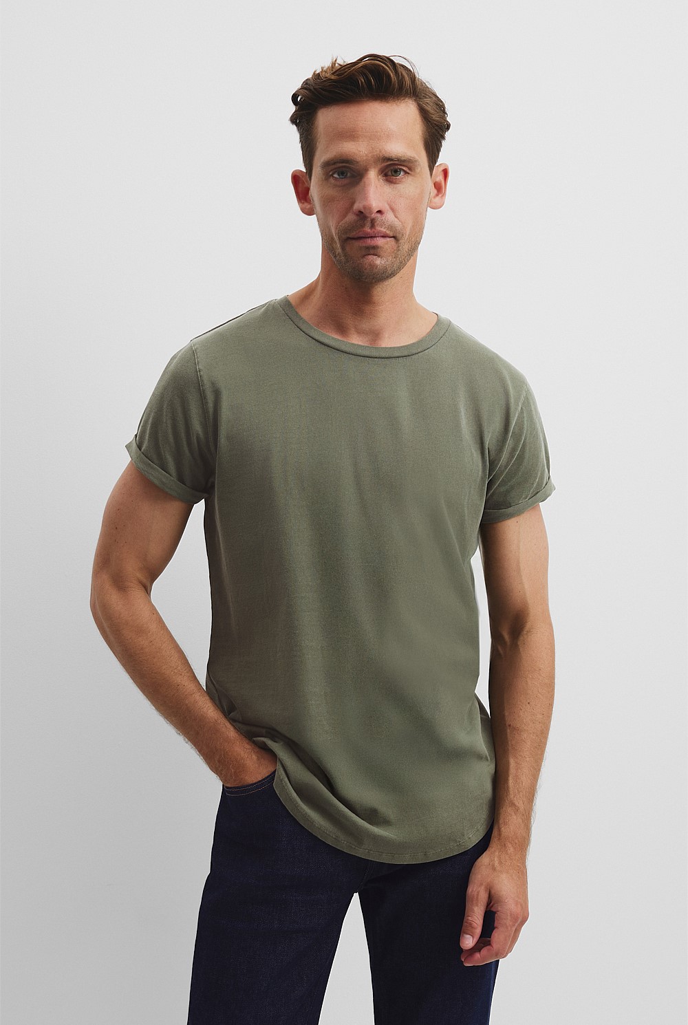 Australian Cotton Longline Garment Dye T-Shirt