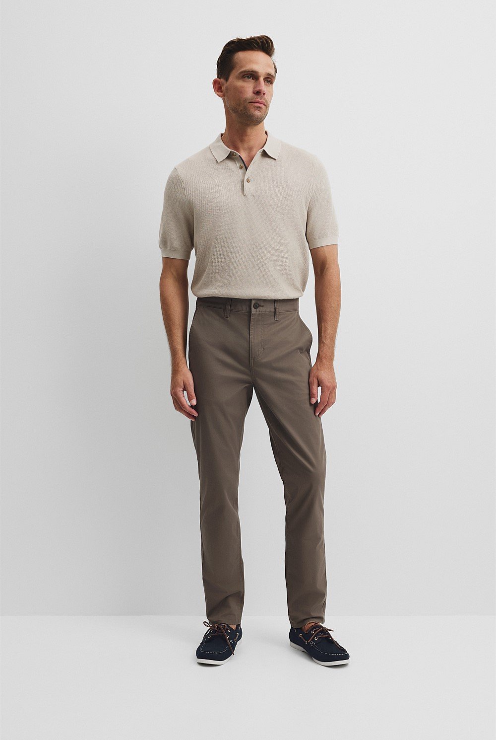 Short Sleeve Good Earth Cotton Pique Knit Polo