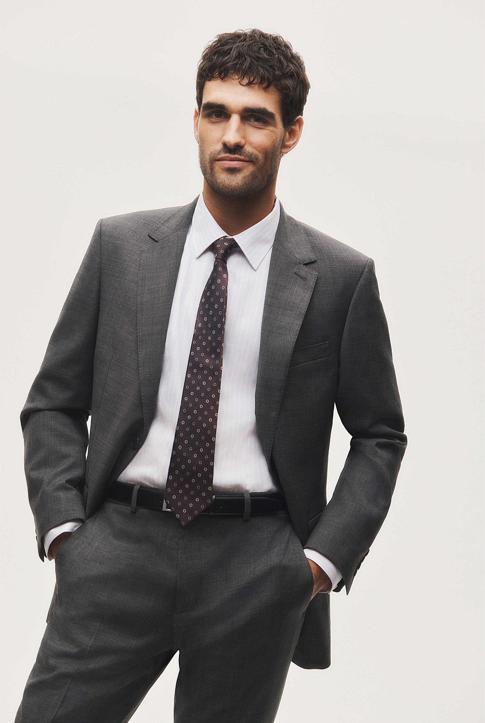 Single Breasted Wool Blend Jacket