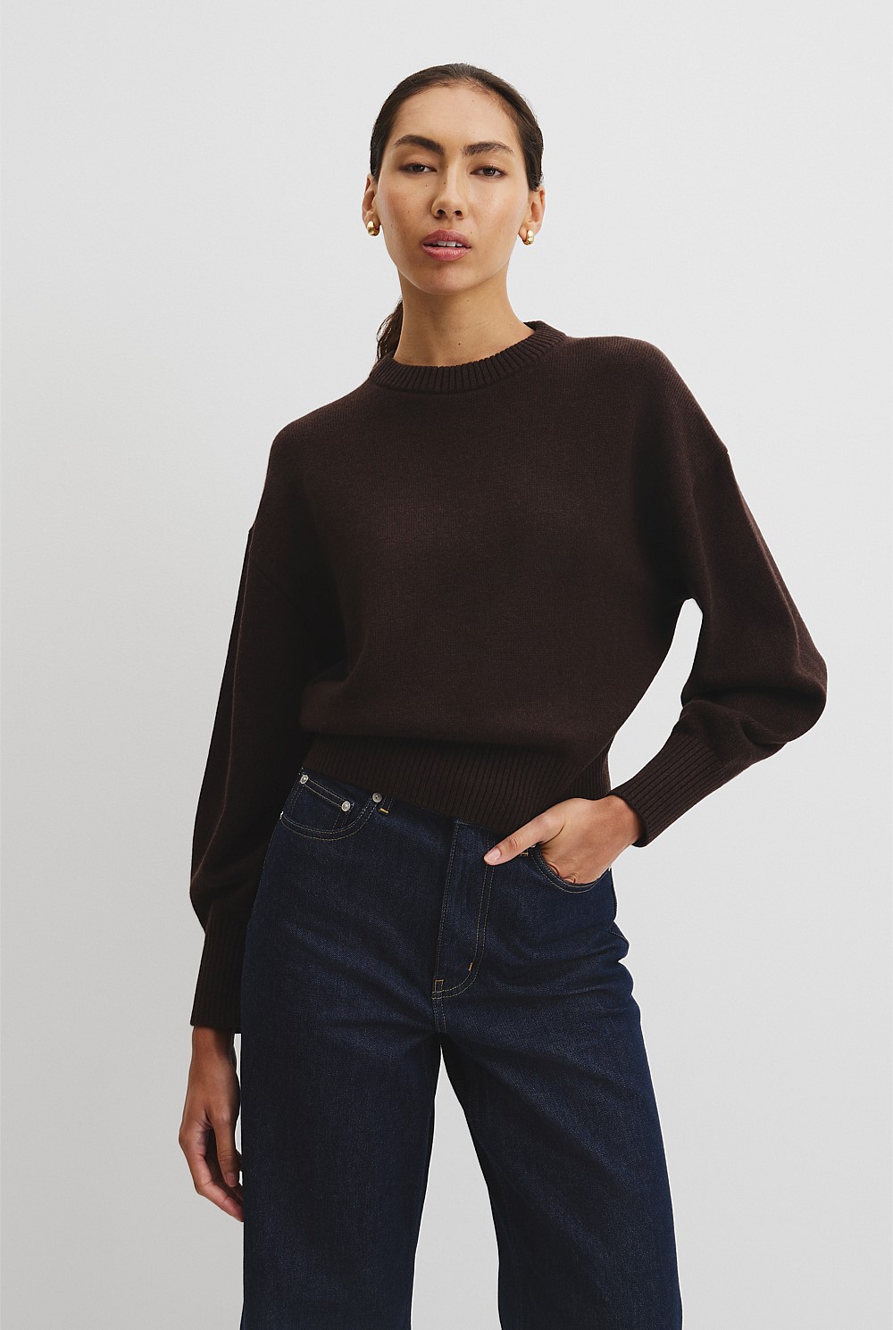 Crop Crew Neck Knit