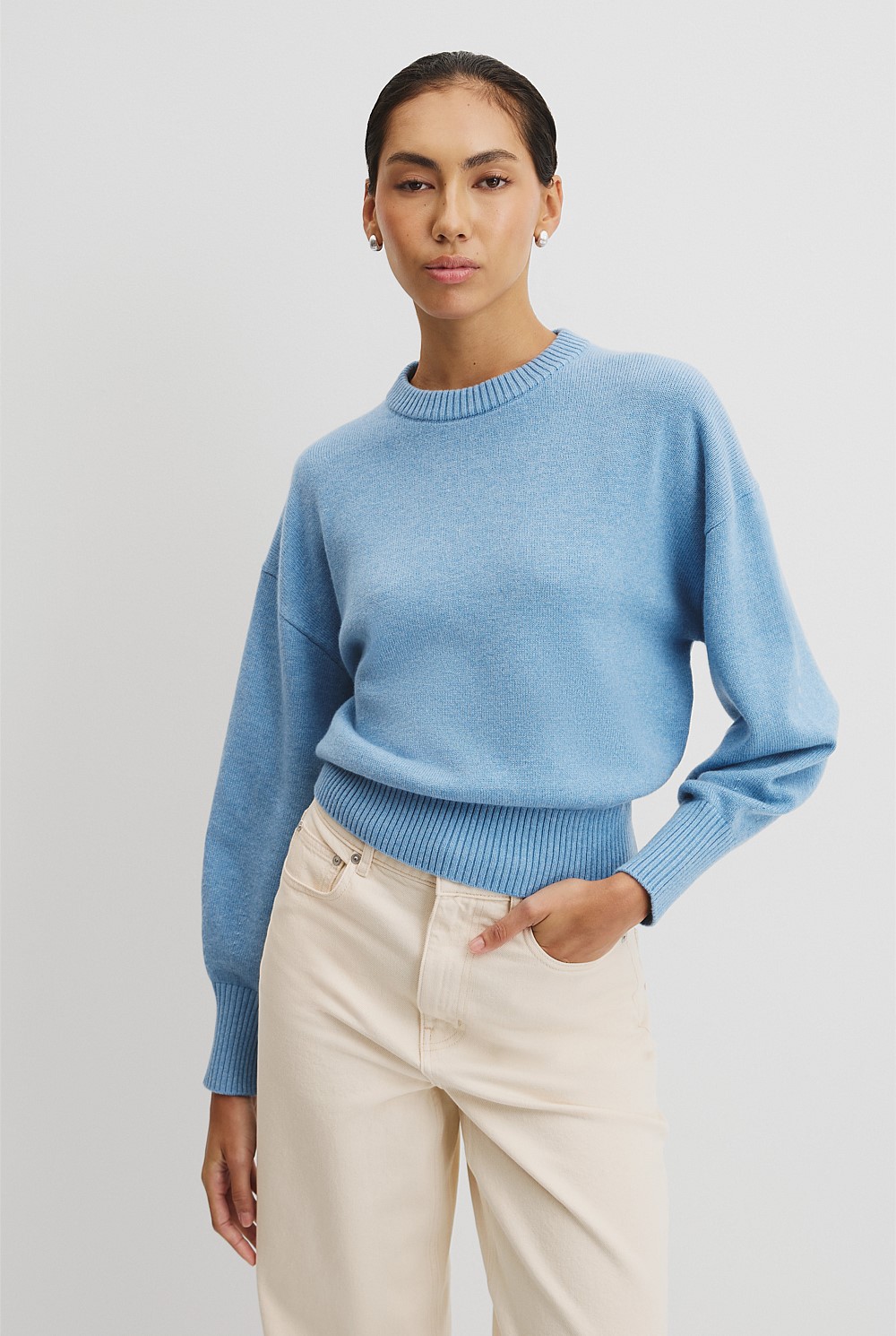 Crop Crew Neck Knit