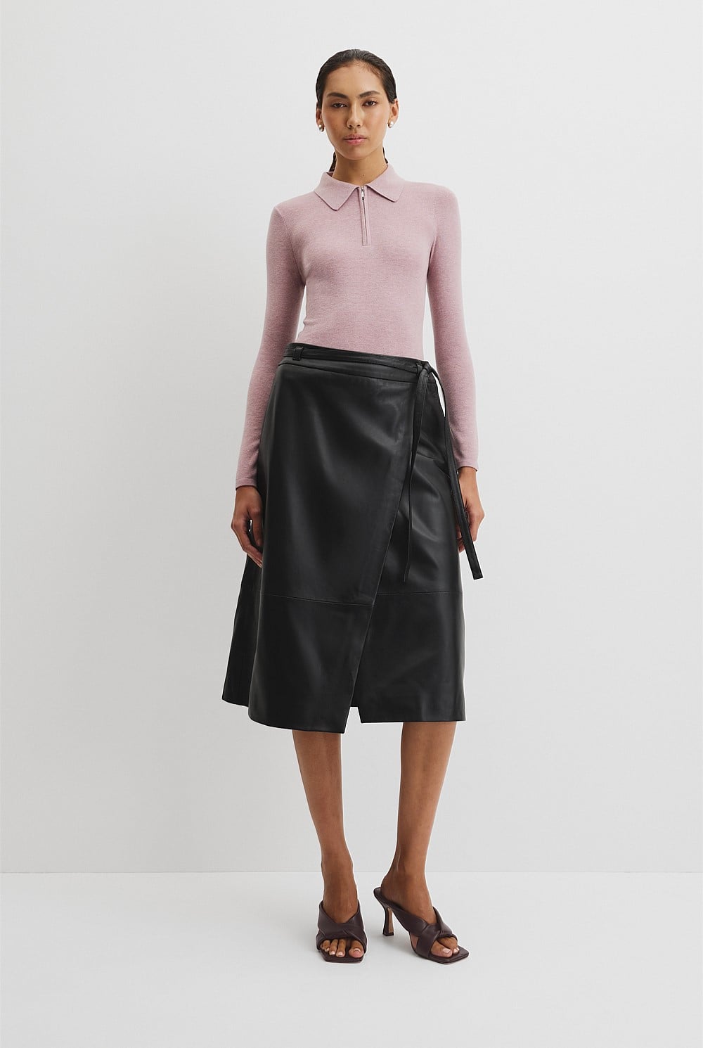 Wool Silk Collared Knit