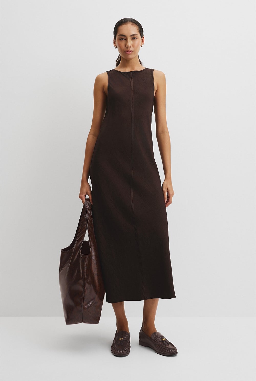 Boat Neck Bias Dress