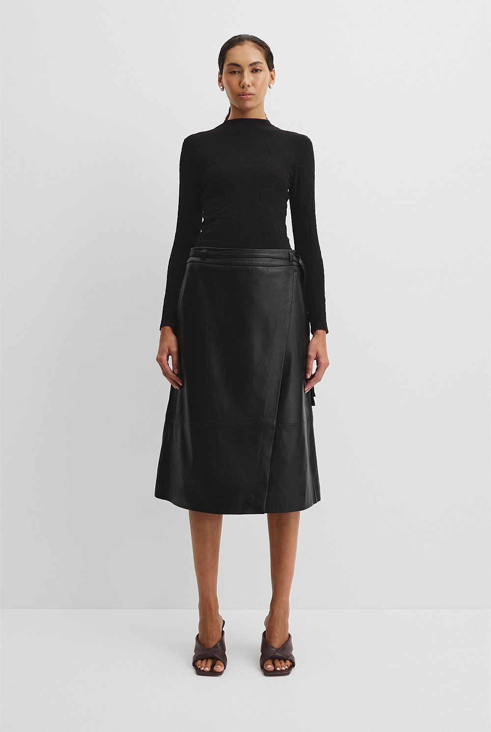 Leather Wrap Skirt