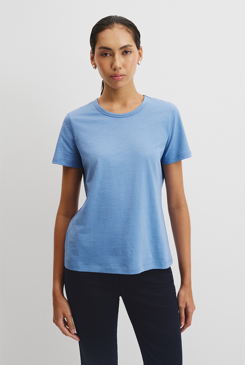 Australian Good Earth Cotton Slub Short Sleeve T-Shirt