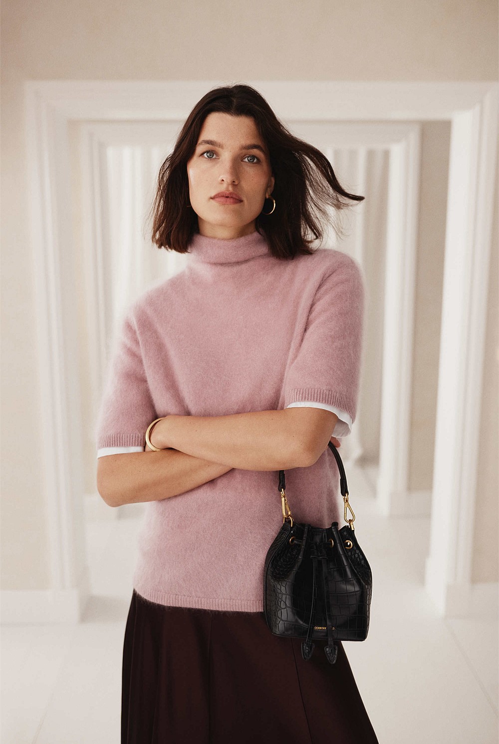 Short Sleeve Fluffy Knit