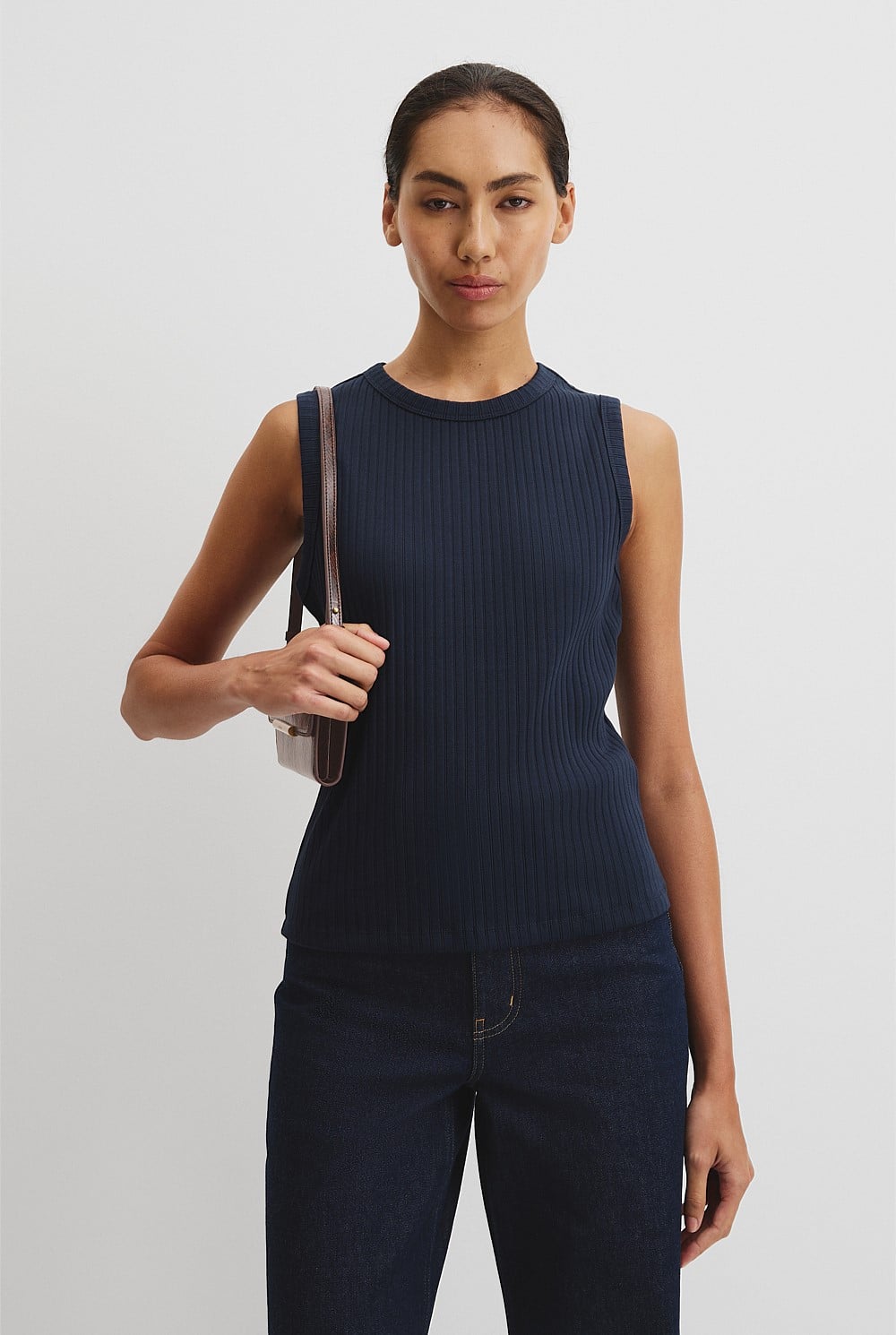 Australian Cotton Blend Fitted Rib Tank