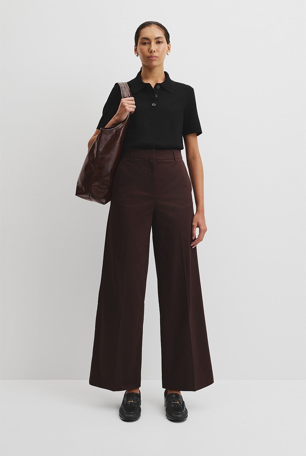 Cotton Sateen Wide Pant