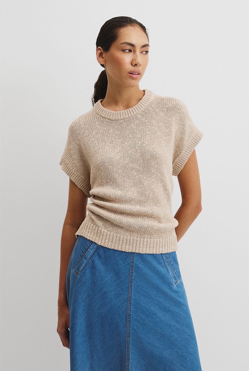Textured Knit T-Shirt