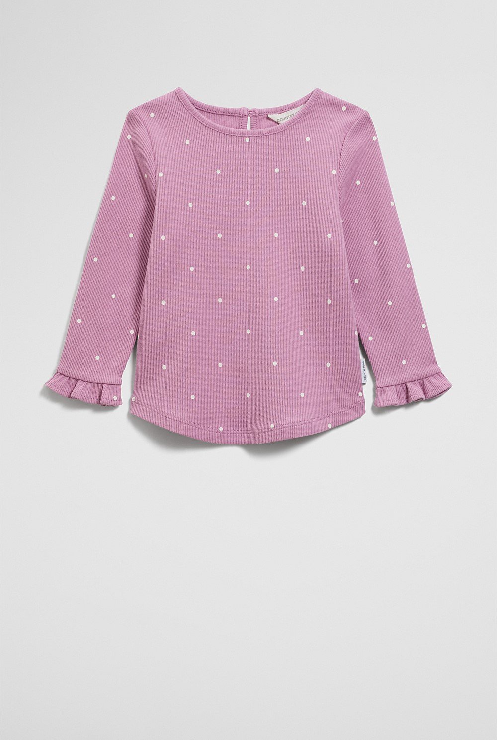 Organically Grown Cotton Cord Soft Frill Rib T-Shirt