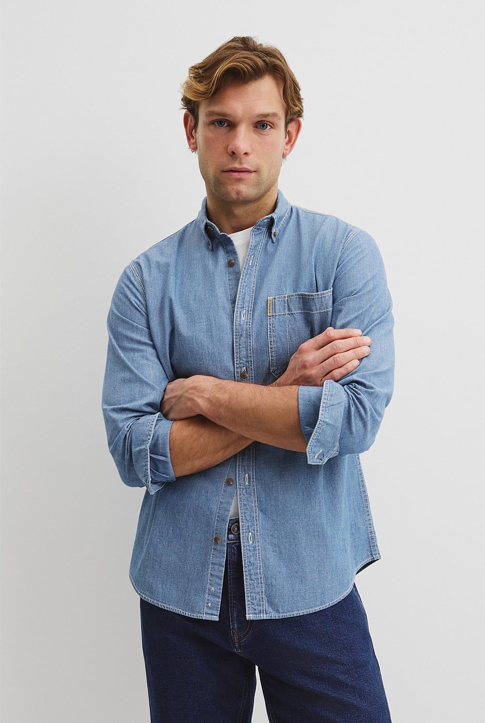 Regular Fit Workwear Chambray Shirt