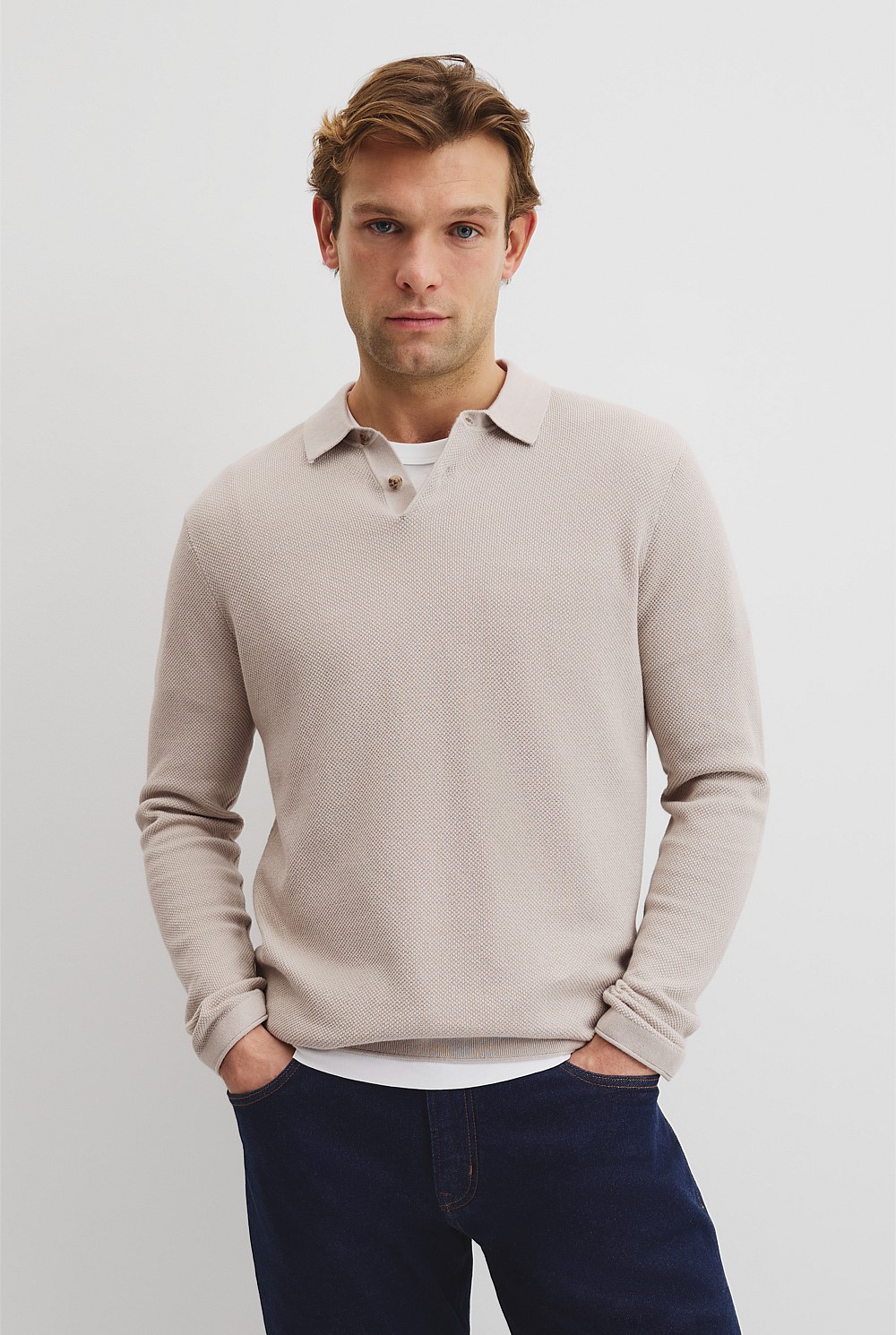 Australian Good Earth Cotton Pique Polo Knit