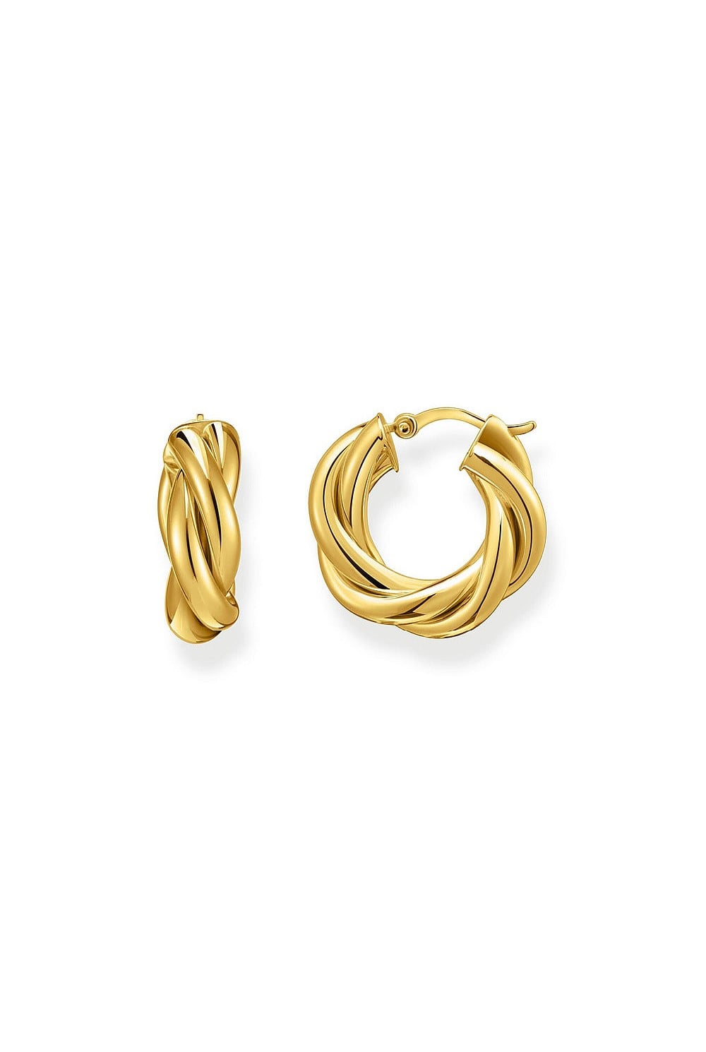 Twisted Hoop Earrings In Gold
