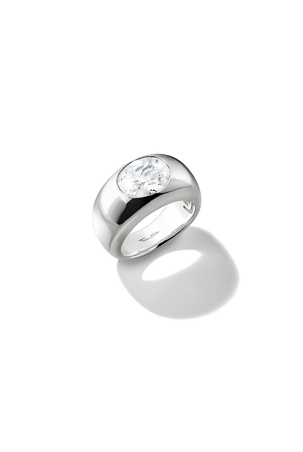 Statement Ring With Stones In Silver