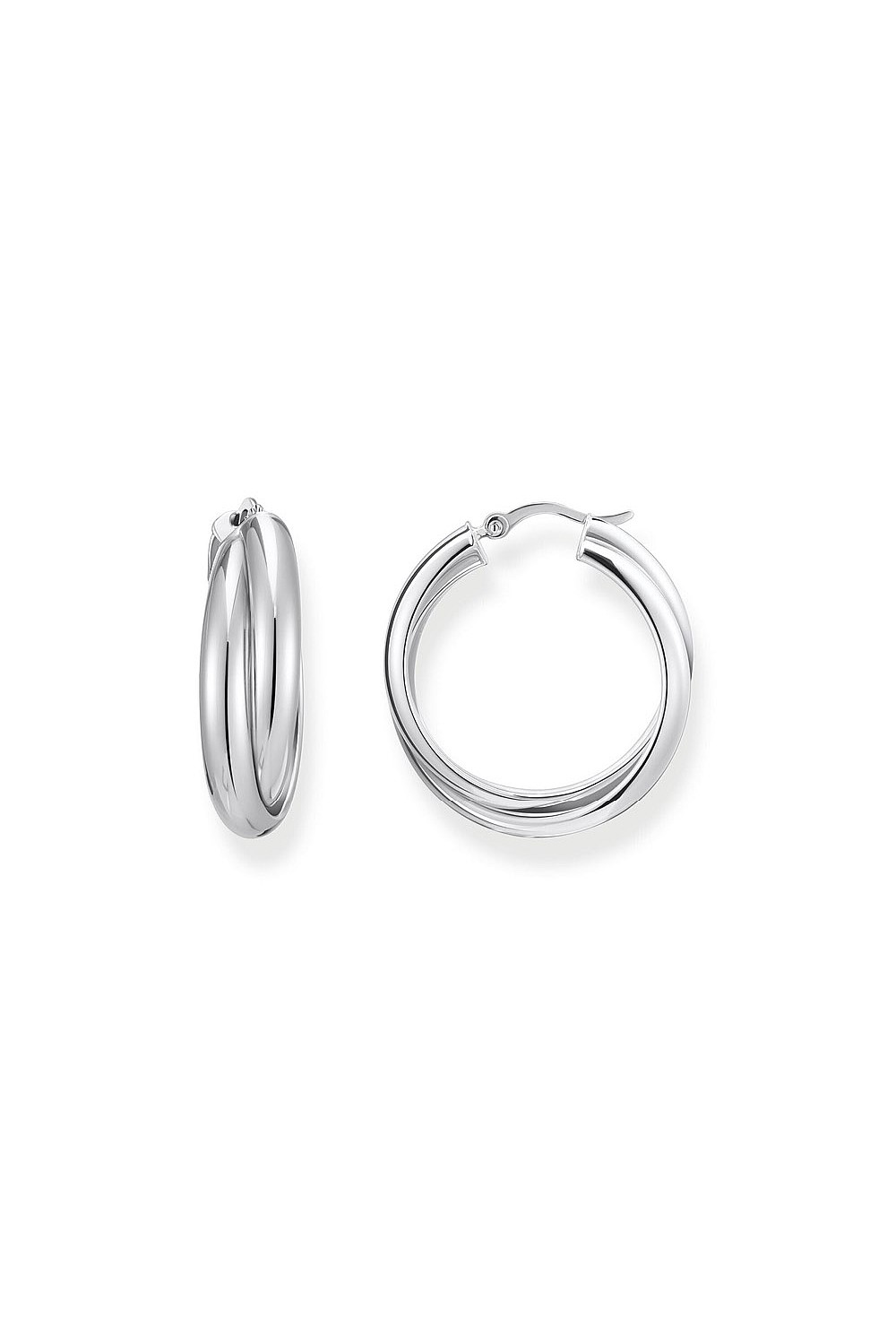 Intertwined Hoop Earrings In Silver