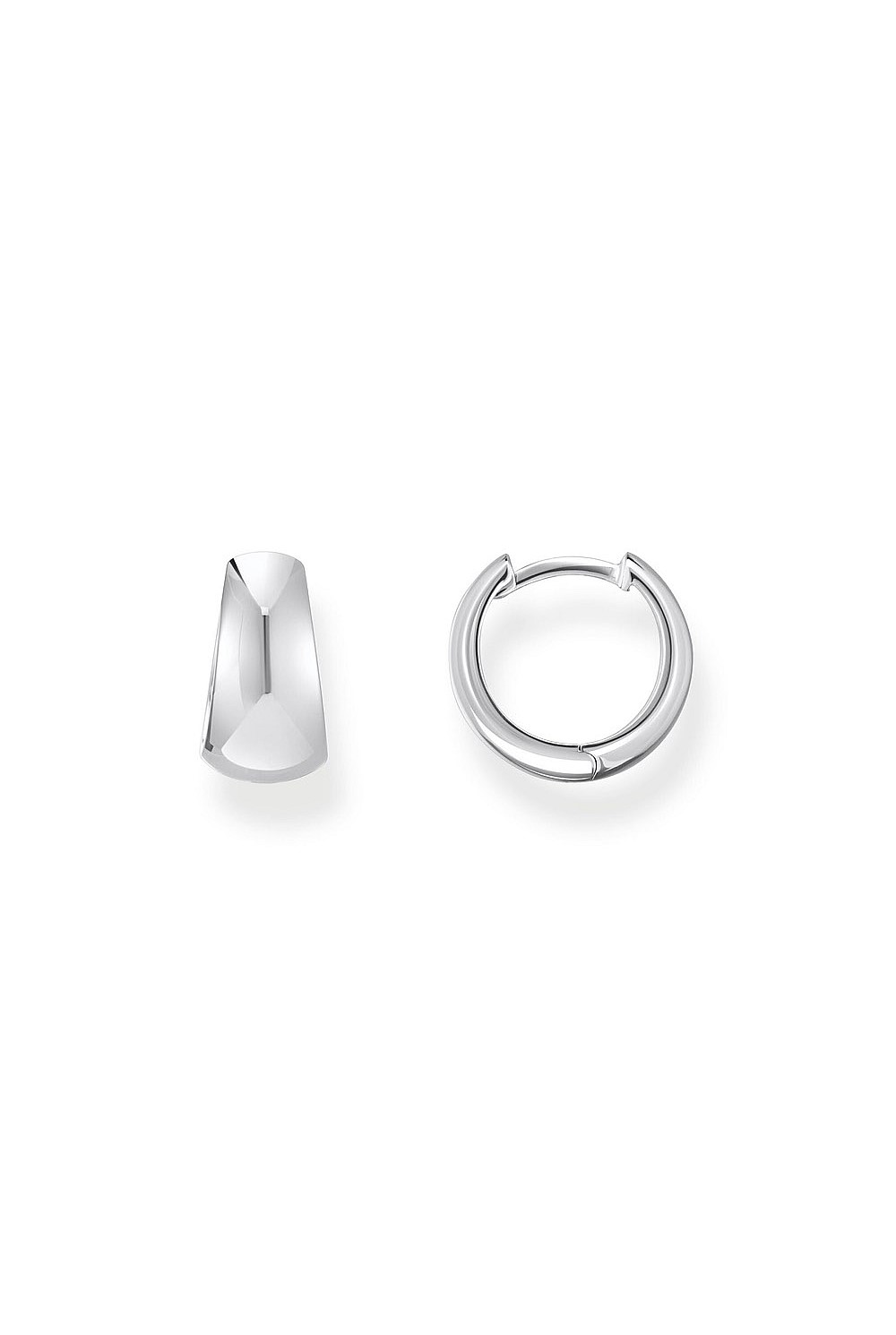 Tapered Hoop Earrings In Silver