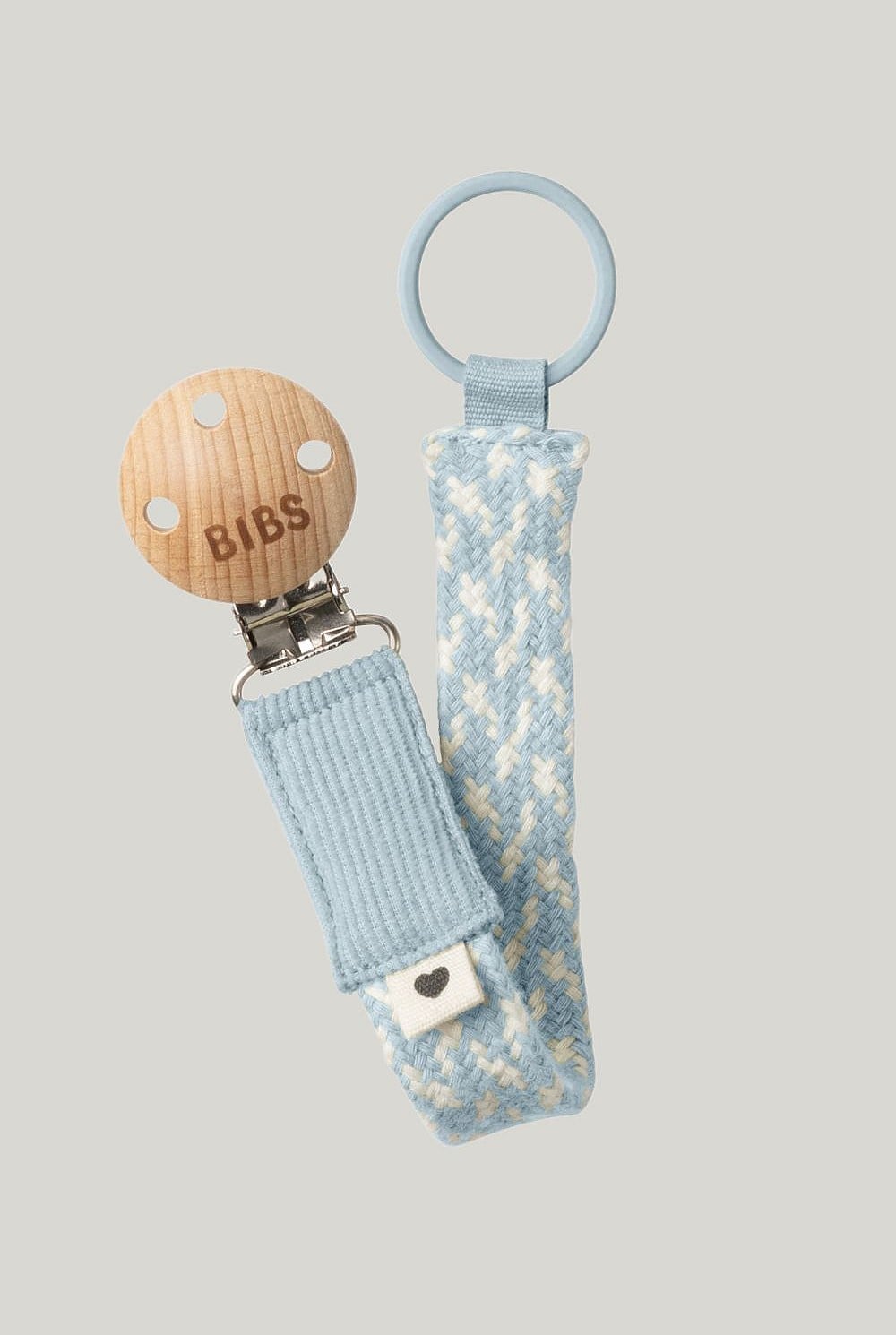 Pacifier Clip - Baby Blue/ivory