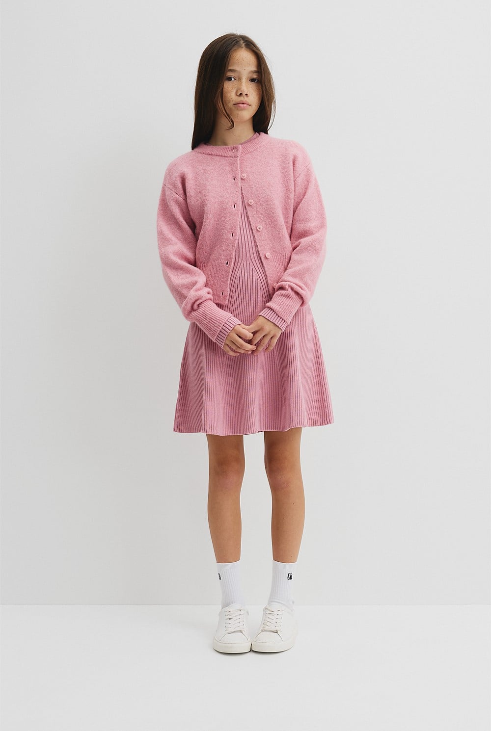 Teen Rib Long Sleeve Knit Dress